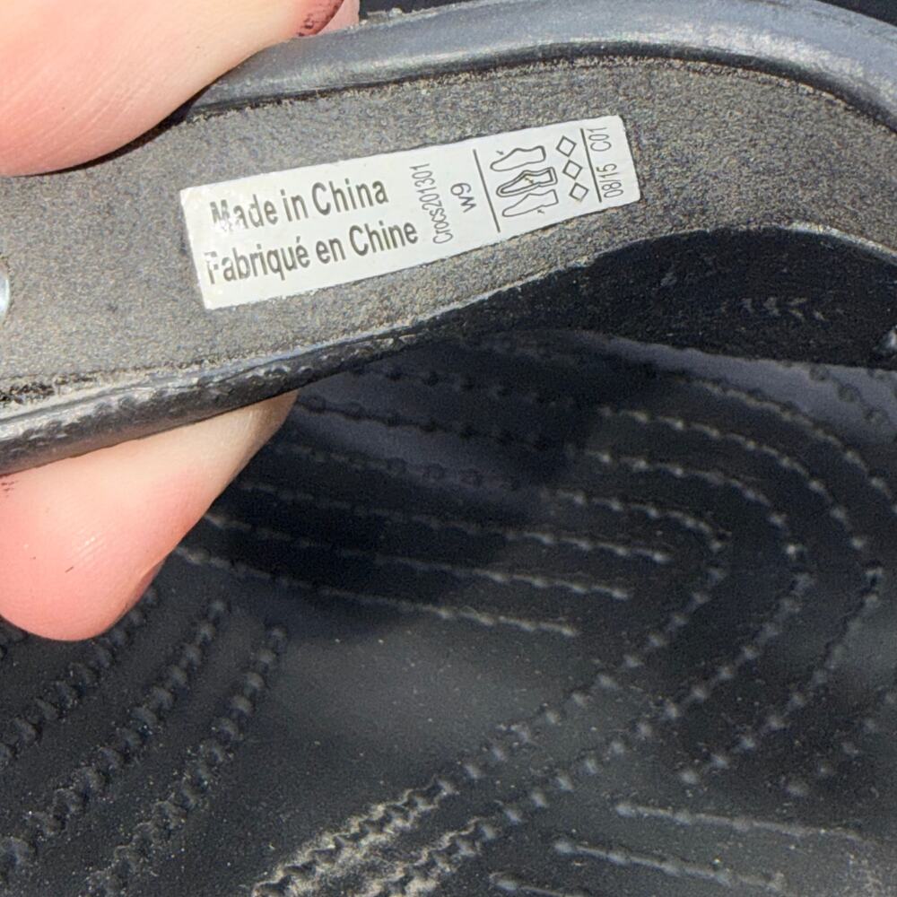 Crocs Black Open Toe Heeled Sandals Womens Size 9 Comfort Wedge - Picture 6 of 14